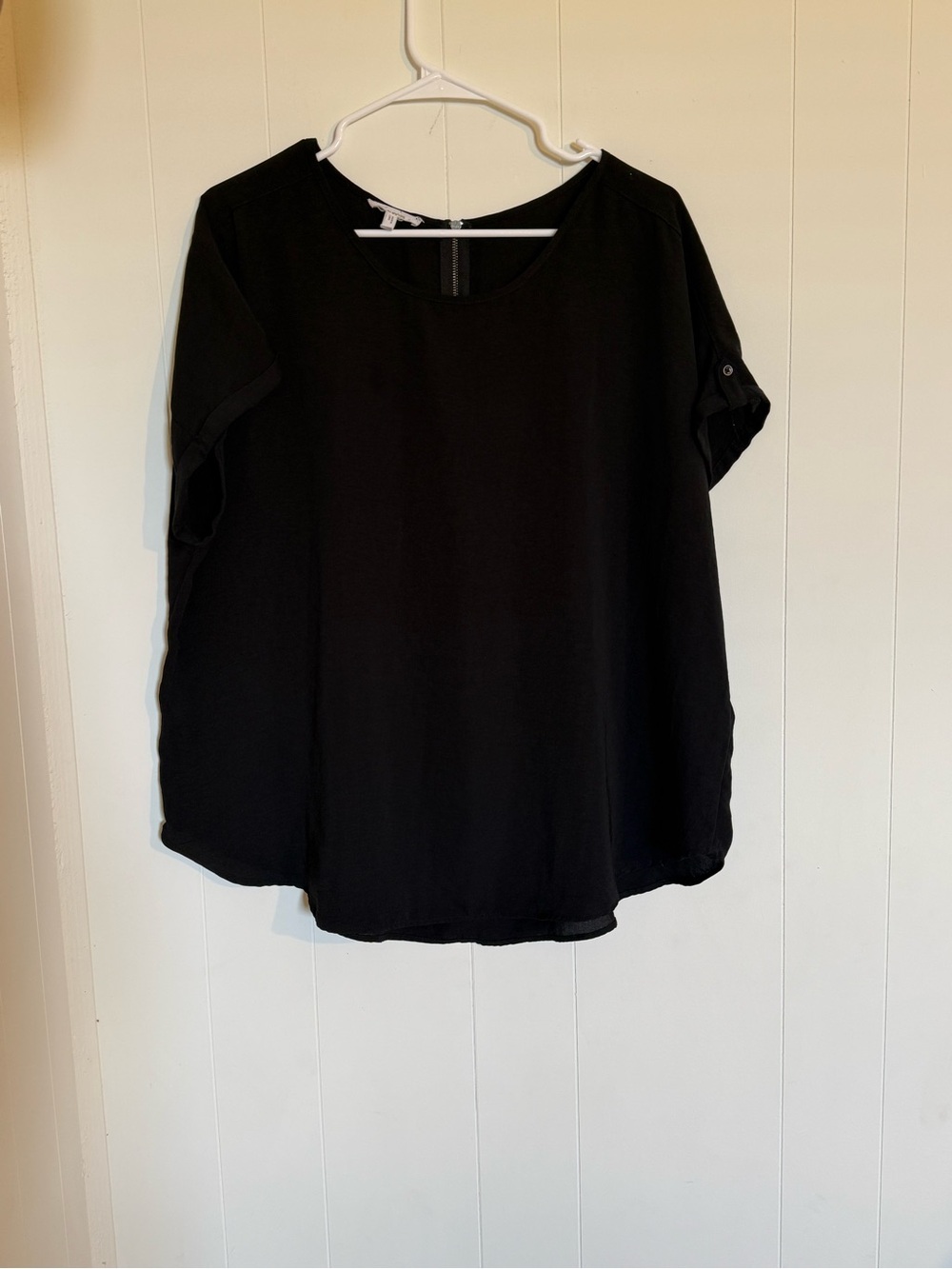 Maurices Black Scoop Neck Short Sleeve Blouse